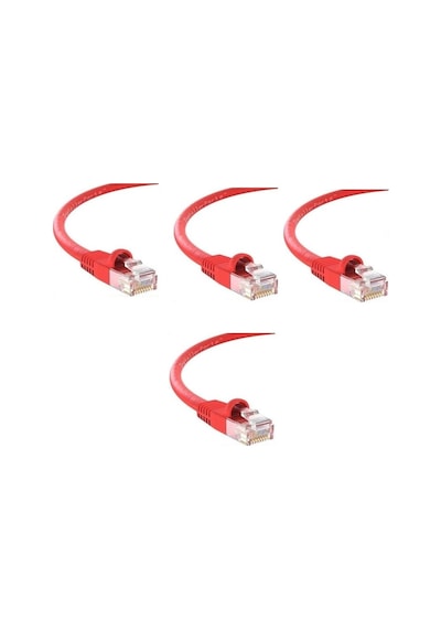 S-link Cat6 Kırmızı 3 Metre Rj45 Lan Kablosu Uçları Hazır Takılı Bilgisayar Modem Internet Ethernet Kablosu