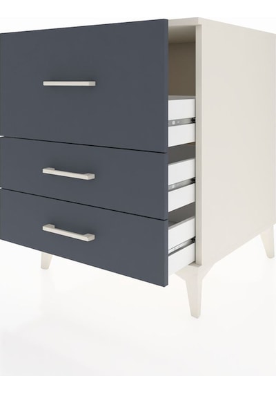 Kronos Komodin 3 Çekmeceli 60x59x80 Aytaşı-antrasit Aytaşı