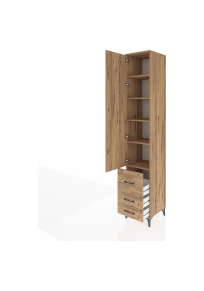 Hyperion Dolap 5 Raflı 3 Çekmeceli Tek Kapaklı 44x44x243 Çam-çam Atlas Çam