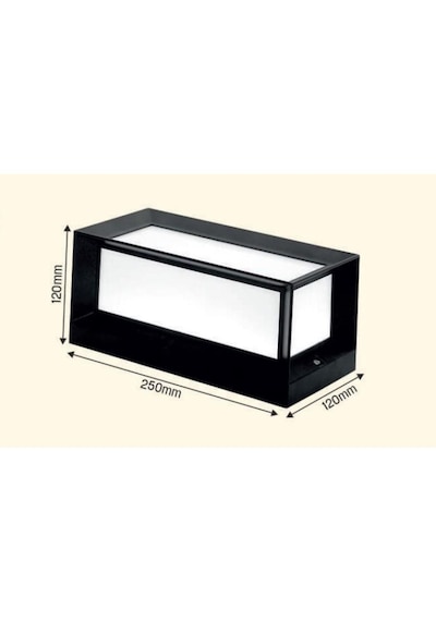 Bahçe Aydınlatması Led Işık 25cm 12w Gün Işığı 3000k Zita Ultra Bahçe Duvar Aplik Su Geçirmez Diğer