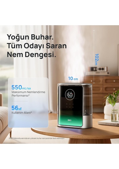 8 L Akıllı Nemlendirici, Sıcak Ve Soğuk Buharlı, 80 Saat