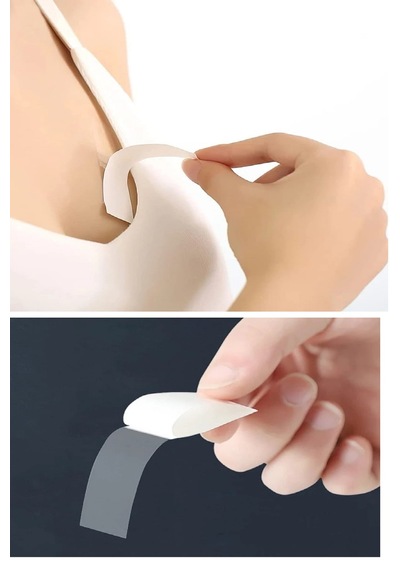 72 Adet Çift Taraflı Transparan Dekolte Kapatıcı Yapışkan Paça Boyu Düzeltici -askılı Elbise Bandı 8,5 Cm X 2 Cm