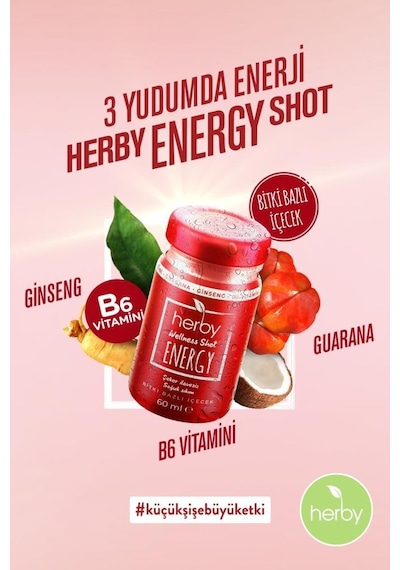 Herby Energy Shot Enerji Bitki Bazlı İçecek X24