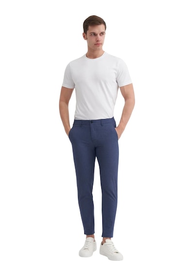 Jogger Dokuma Pantolon Düz Paça Cepli Lacıvert