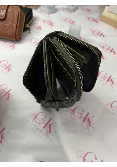 Gk Gamzelirenklerim Luxury Fashıon&accessorıes Yılan Derisi Mıknatıslı Lüx Cüzdan Suni Deri Siyah