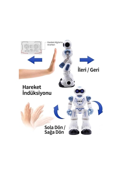 Usb Şarjlı Dans Eden Robot 16 Fonksiyonlu Ses Ve Işıklı Programlanabilir Jest Kontrollü Akıllı Robot