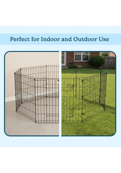 Pet Trex Köpekler İçin 60 Cm Egzersiz Oyun Parkı Sekiz 60 Cm X 60 Cm Kapılı Yüksek Paneller