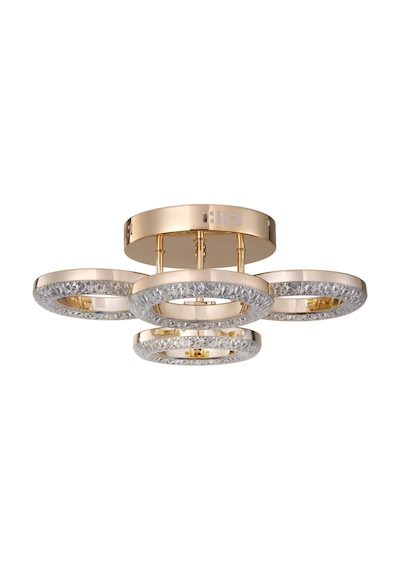 Oylum 4'lü Gold 24 Watt Kristalli Koridor Salon Led Plafonyer Avize Gold