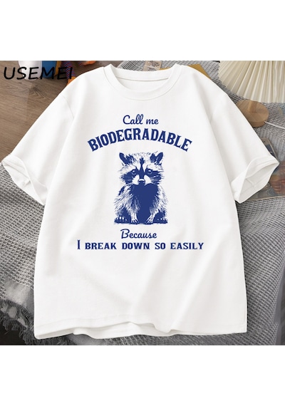Flood Of Style Daha Çöp Tenekesi Daha Az Çöp T Shirt Erkek Komik Rashirts Bir Çöp Grafik Tee Erkek Giysileri Beyaz