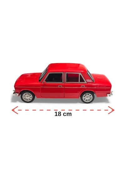 Lada Vaz 2107 Metal Diecast Model Araba 1:24 Ölçek 18cm Sesli Işıklı Çek Bırak Kırmızı Çok Renkli