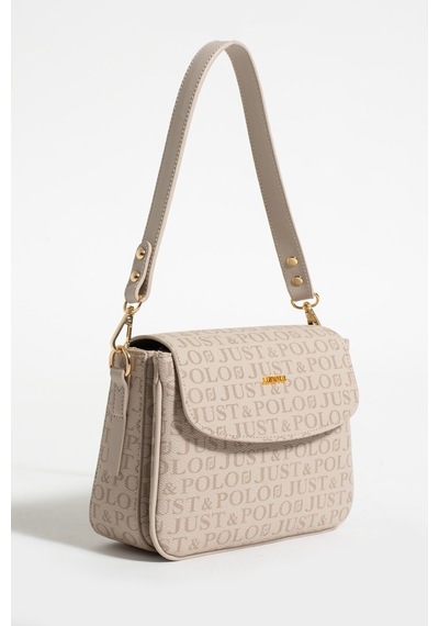 Just Polo Kadın Taş Baskı Desenli Kolon Askılı 3 Bölmeli Omuz Çantası 23x16cm Mds2184 15344472