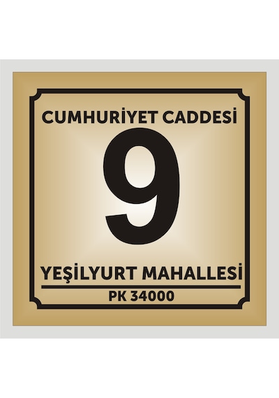 Kapı Ve Daire Numarası 10cmx10cm Aliminyum Metal Levhaya Baskı