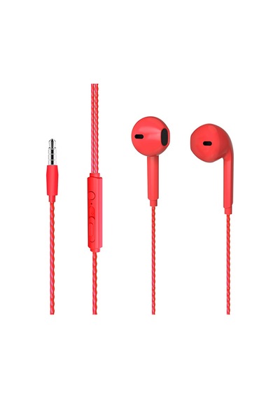 Lecoo Eh104r 3.5  Mm Jacklı Kablolu Kulak İçi Mikrofonlu Kulaklık Kırmızı