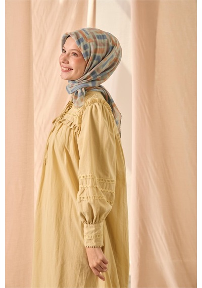 Silk Home Soft Eşarp 73096-25 Su Yeşili, Soluk Turuncu, İndigo, Gül Kurusu