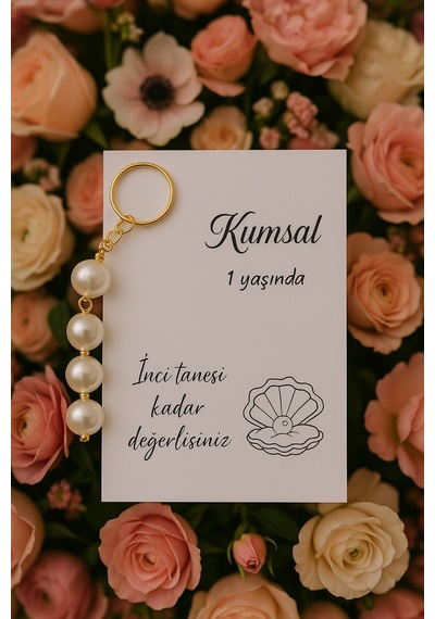 10 Adet İnci Parıltılı Anahtarlık - Kına Hediyesi - Nişan Hediyesi - Hoşgeldin Hediyesi - Bride Çok Renkli