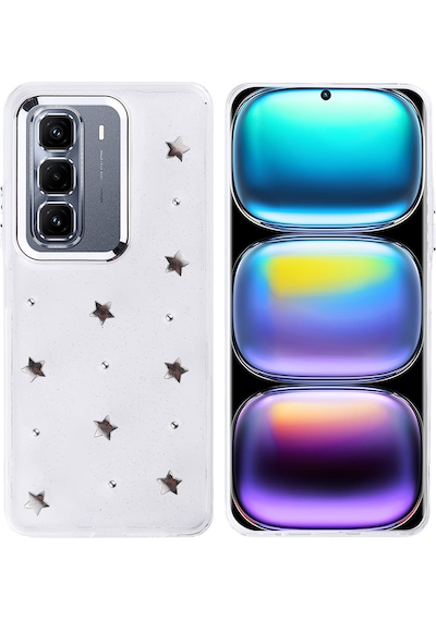 İnfinix Hot 50 Pro Plus 4g Uyumlu Uyumlu Kılıf Airbag Tasarımlı Simli Şeffaf Zore Kutup Kapak - Lale -