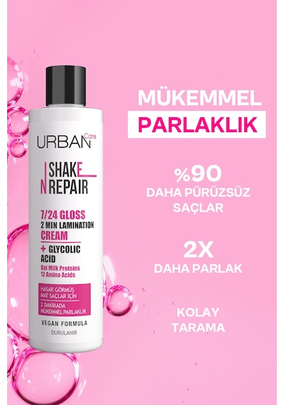 Shake N Repair 7/24 Gloss Laminasyon Parlaklık Etkili Durulanan Bakım Kremi 200 Ml-vegan
