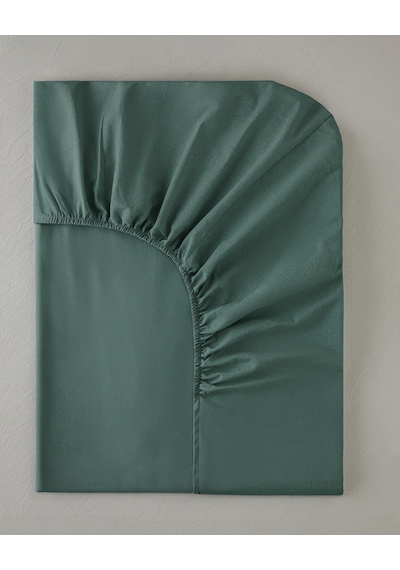 English Home Novella Premium Soft Cotton Tek Kişilik Plus Lastikli Çarşaf 120x200 Cm Koyu Seledon Koyu Seledon