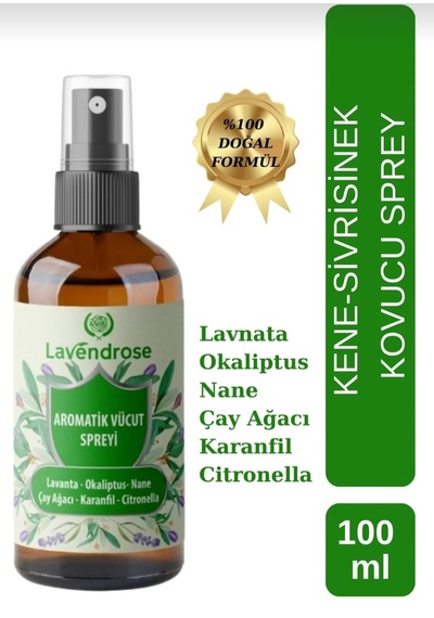 Lavendrose Kene Ve Sivrisinek Kovucu Sprey %100 Doğal 100 Ml 6 Ç