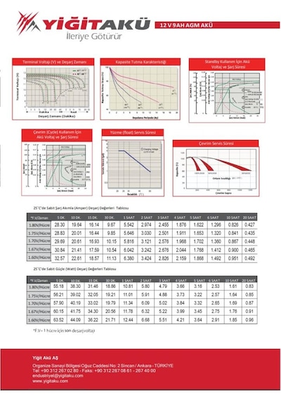 12v 9ah-amper Kuru Agm Yiğit Akü Ups Güç Kaynağı Pilsan
