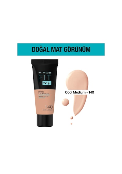 Maybelline New York Fit Me Matte + Poreless Fondöten 140 Cool Medium 30 ML