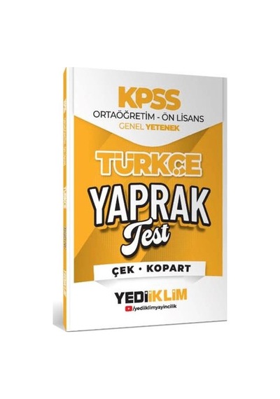 Kpss Ortaöğretim-önlisans Türkçe Yaprak Test 2026