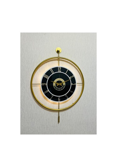 Pey Aksesuar Metal Camlı Duvar Saati 60x80 Cm Büyük Boy Işıklı Gerçek Cam Siyah-füme-beyaz-gold Ayna-m61-gold-füme-beyaz-gold