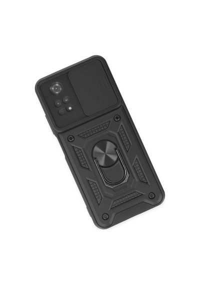 Xiaomi Poco M4 Pro 4g Uyumlu Kılıf Pars Lens Yüzüklü Silikon - Siyah