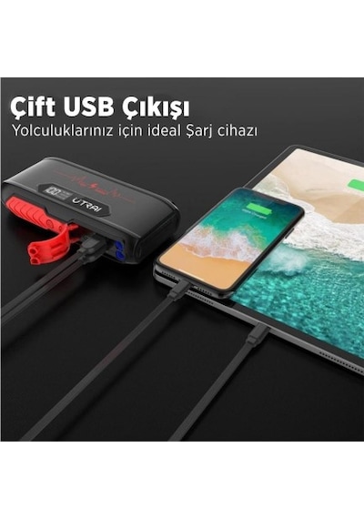 Utrai Jstar 3 20000 mAh 1600A Jump Starter Taşınabilir Akü Takviye Cihazı Seti