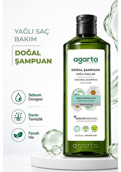 Agarta Yağlı Saçlar Için Arındırıcı Tuzsuz Şampuan 400 ML