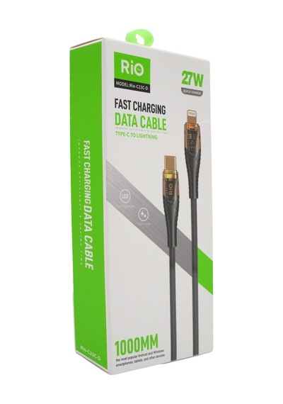 Rio Tech 27w Hızlı Şarj Ve Data Kablosu Type-c To Lightning 1 Metre