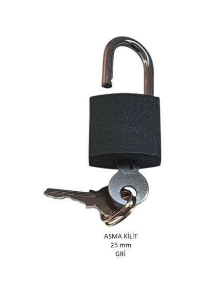 Adilon Asma Kilit, 25 Mm Gri