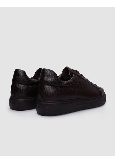 Cabani Hakiki Deri Kahverengi Bağcıklı Erkek Sneaker Kahverengi