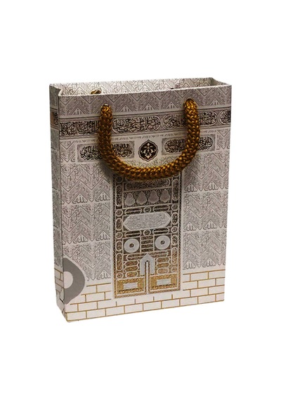 Hac-umre Hatırası Beyaz Kabe Desenli Çanta 20 Adet Ebat Boy-en-genişlik : 17x13x3 Cm