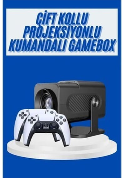 4k Android Smart Wi-fi Çift Kollu Projeksiyon Game Box Kumandalı Taşınabilir-16017