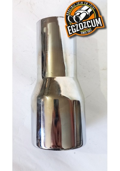 51 Mm. Antipas İç Kaplamalı Yuvarlak Rüzgar Rüzgar Sesli Nikelaj Egzoz Eksoz Ucu Tekli