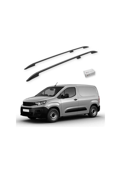 Turtle Peugeot Partner 2019-2025 / Uzun Şasi Tavan Çıtası Crown Siyah