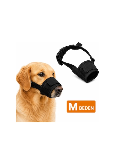 Valkyrie Köpek Ağızlığı M Beden Nefes Alabilir Fileli Ayarlanabilir Isırma Önleyici Yumuşak Siyah