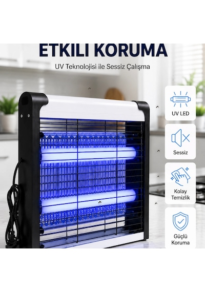 30 M² Etki Alanlı Mavi Işıklı Sinek Öldürücü Cihaz