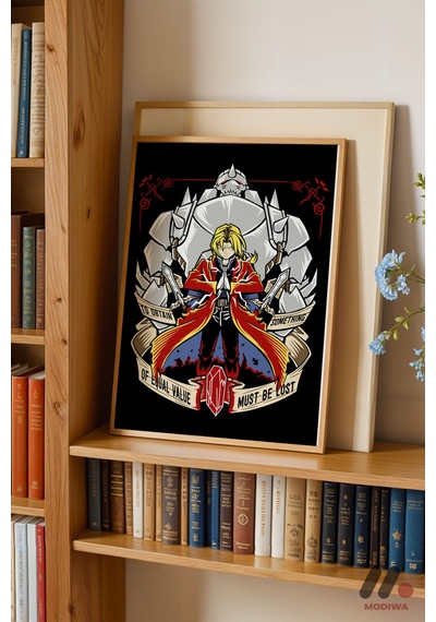 Fullmetal Alchemist Simya Poster, Ahşap Çerçeveli Duvar Tablosu - Anime Severlere Özel Hediye