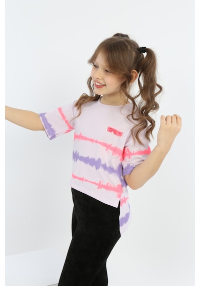 Toontoy Kids Toontoy Kız Çocuk Göğsü Armalı Tişört Açık Lila
