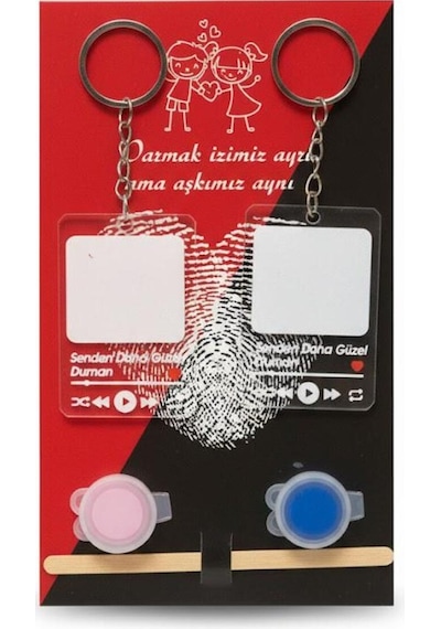 Sevgili Parmak Izi Anahtarlık Setiyle Hediye Ve Dekorasyon Keyfi