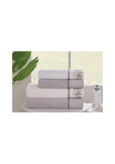 Ditsy Garden Best Set Hamam Takımı- Krem Gri