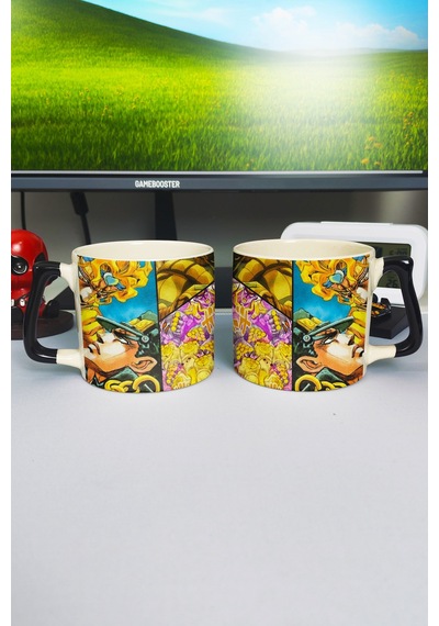 Jojo No Kimyou Na Bouken Part Genel Anime Baskılı Seramik Lüks Kupa 1 Adet Özel Siyah Kulp Dalga Kulp V4d Çok Renkli