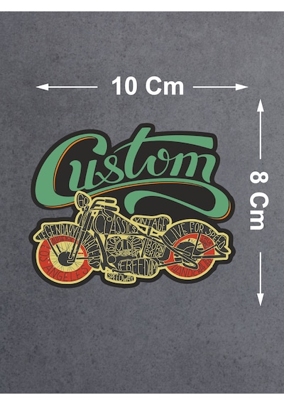 Retro Motosiklet Sticker - Araba Oto Motosiklet Karavan Sticker - 02507 10X8 Cm