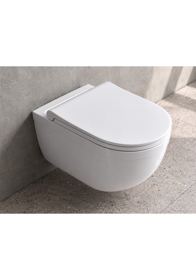 Dura Bagno Sirius Asma Klozet Rimless 54 Cm, Duroplast Kapak, Beyaz, Set 2 Parça Dbo.36.01.03.05