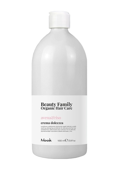 Nook Beauty Family Ince Telli Saçlar Için Yulaf Pirinç Özlü Yumuşatıcı Nemlendirici Saç Kremi 1 L