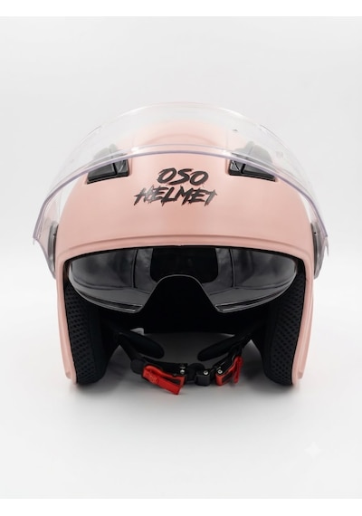 Oso Helmet Yarım Kask Gözlüklü Fusya Pembe - M Beden