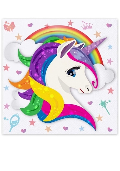 Unicorn Doğum Günü Parti Seti İyi Ki Doğdun Banner + Tabak + Bardak + Peçete Unicorn Temalı Parti Süsü