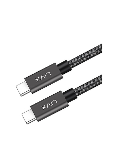 Solid 100w 5a Type C To Type C 3 Metre Hızlı Şarj Ve Data Kablosu Halat Örgülü Space Gray Diğer